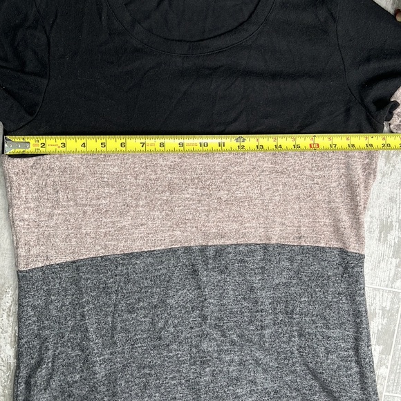 Womens Crewneck Tunics Color Block Long Sleeve Casual Loose Knit Top - Picture 7 of 9